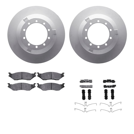 4412-54044, Geospec Rotors With Ultimate Duty Performance Brake Pads Includes Hardware Silver